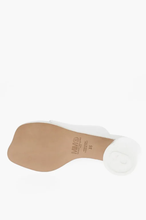 Discount MM6 Sandali Infradito in Pelle con Tacco Laccato 5cm Donna Scarpe Con Tacco