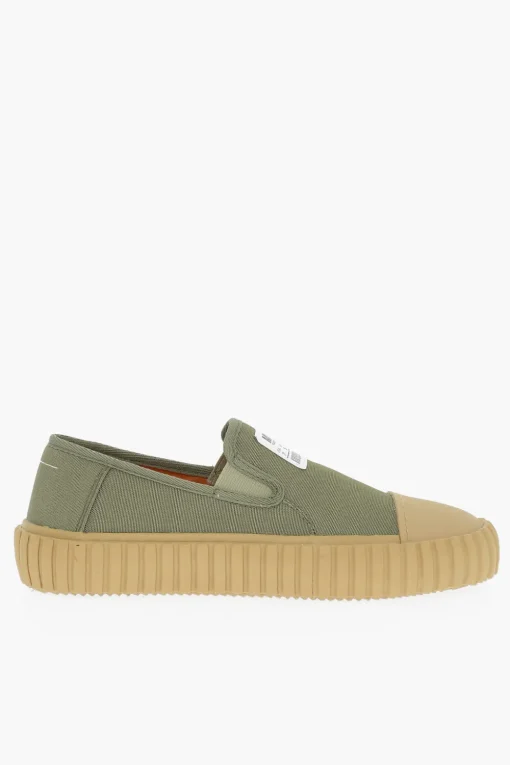 Fashion MM6 Sneakers Slip on in Tela con Dettagli a Contrasto Donna Sneaker