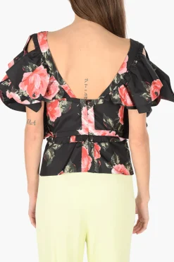 MM0 top crop stampa floreale scollo illusion>Maison Margiela Best
