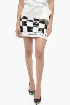 MM6 Top Off-Shoulder CHESSBOARD in Eco-pelle>Maison Margiela Fashion