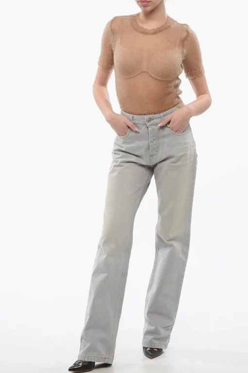 New MM0 Top See Through in Maglia di Nylon Donna T-Shirts E Tops