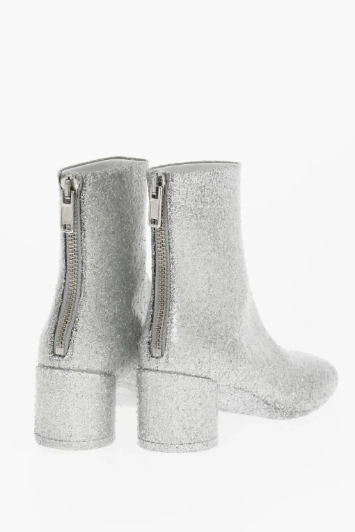 Clearance MM6 Tronchetto Glitter con punta quadrata 6cm Donna Stivali