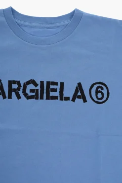 Clearance MM6 T-shirt Girocollo Oversize con Logo a Contrasto Abbigliamento