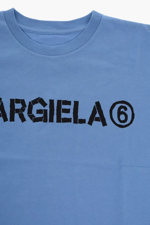 Clearance MM6 T-shirt Girocollo Oversize con Logo a Contrasto Abbigliamento