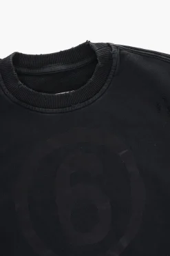 MM6 Vestito in Felpa Effetto Vintage con Orlo Asimmetrico>Maison Margiela Kids Fashion