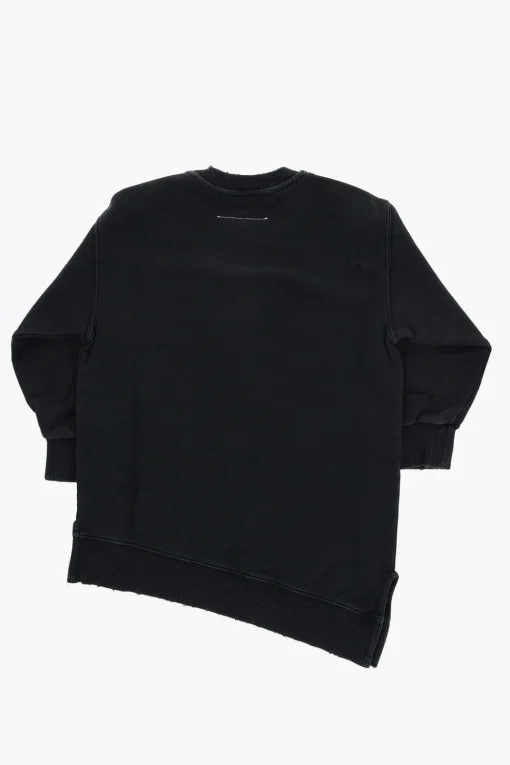 MM6 Vestito in Felpa Effetto Vintage con Orlo Asimmetrico>Maison Margiela Kids Fashion