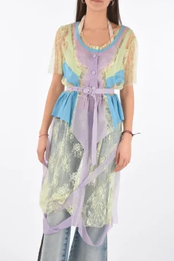 Discount MM0 vestito in pizzo con cintura Donna Vestiti
