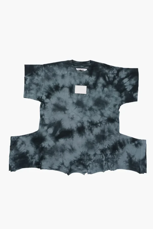 Fashion MM6 Vestito T-Shirt Effetto Tie-Dye a Manica Corta Abbigliamento