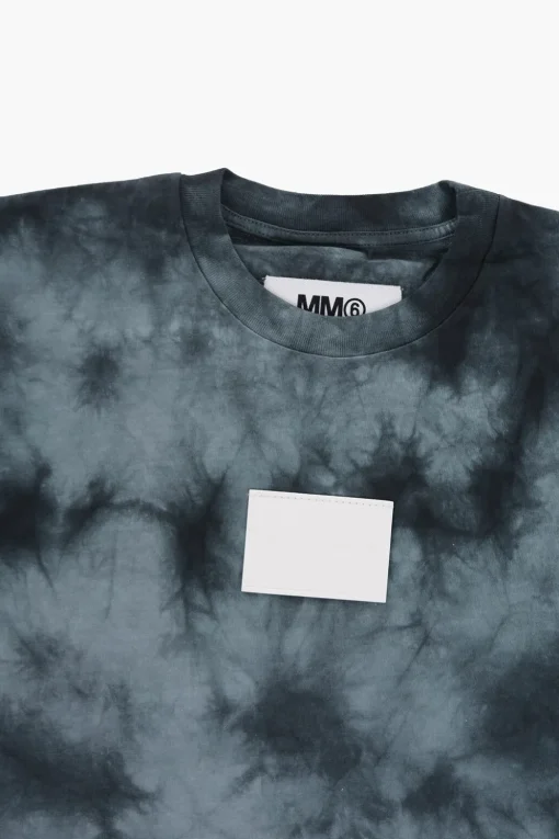 Fashion MM6 Vestito T-Shirt Effetto Tie-Dye a Manica Corta Abbigliamento