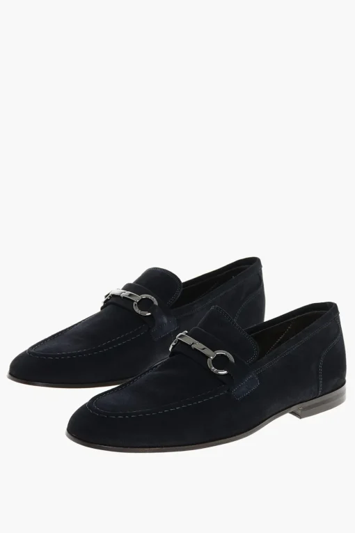 Mocassini Bit In Suede Con Suola In Cuoio>Corneliani Best
