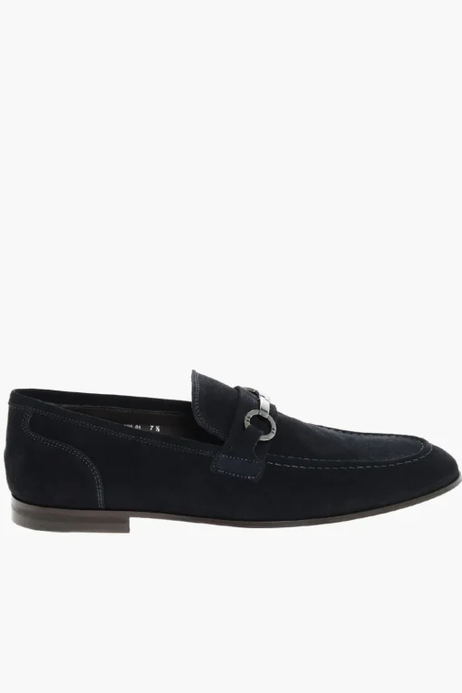 Mocassini Bit In Suede Con Suola In Cuoio>Corneliani Best
