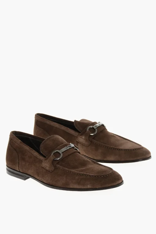 Mocassini Bit In Suede Con Suola In Cuoio>Corneliani Hot