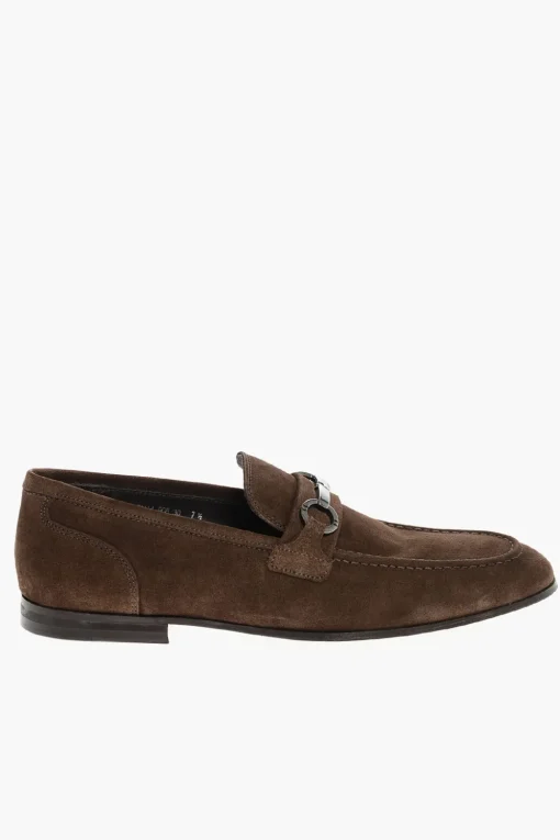 Mocassini Bit In Suede Con Suola In Cuoio>Corneliani Hot