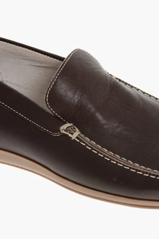 Discount Mocassini in Pelle con Punta Squadrata Uomo Mocassini
