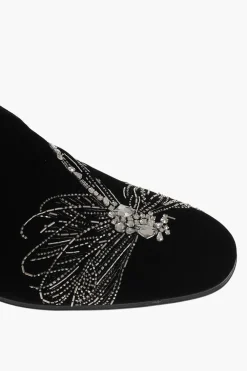 Fashion Mocassini in Velluto con Applicazione Brillanti Uomo Mocassini
