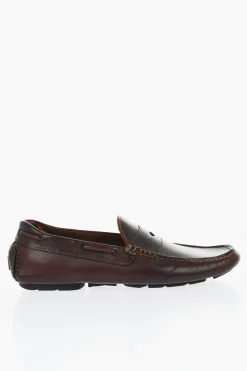 Mocassini Penny in Pelle a Tinta Unita></noscript>Corneliani Discount
