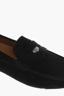 Mocassini Penny in Suede con Logo Effetto Argentato></noscript>Versace Sale