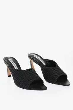 Mules AVON In Rafia con Dettaglio Dorato 7,5cm>Victoria Beckham Fashion