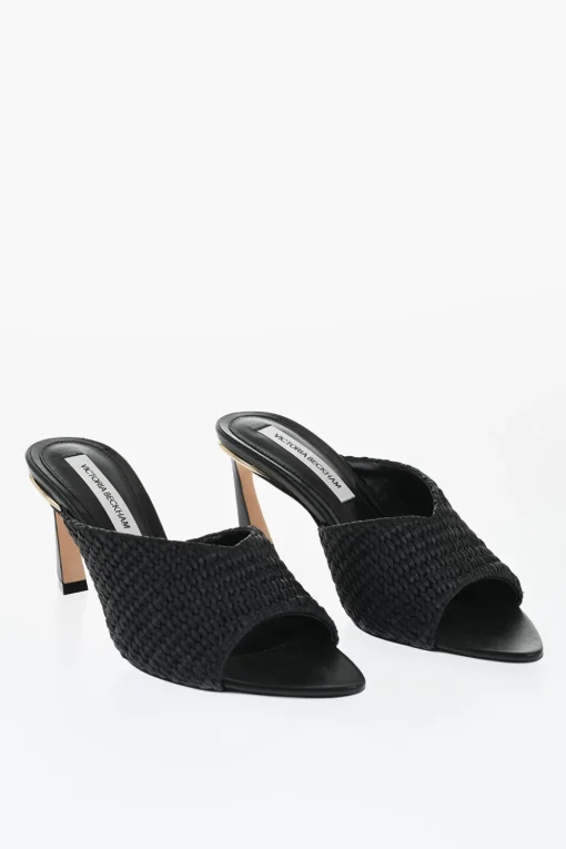 Mules AVON In Rafia con Dettaglio Dorato 7,5cm>Victoria Beckham Fashion