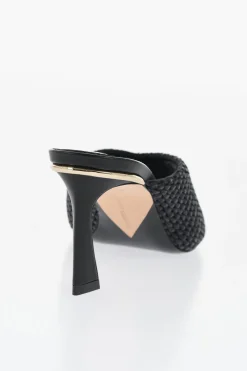Mules AVON In Rafia con Dettaglio Dorato 7,5cm>Victoria Beckham Fashion