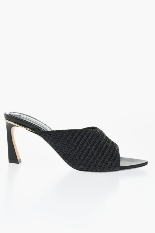 Mules AVON In Rafia con Dettaglio Dorato 7,5cm>Victoria Beckham Fashion