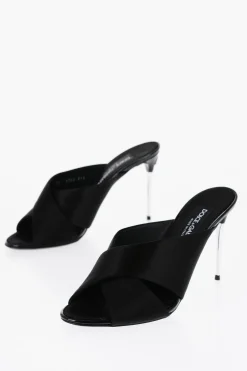 Sale Mules Criss Cross in Satin con Tacco a Spillo 10cm Donna Scarpe Con Tacco