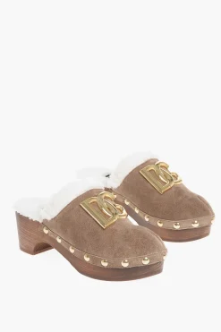 Mules in Suede TROPICANA con Tacco Wedge in Legno 5cm>Dolce & Gabbana Clearance