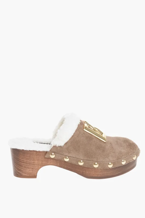 Mules in Suede TROPICANA con Tacco Wedge in Legno 5cm>Dolce & Gabbana Clearance