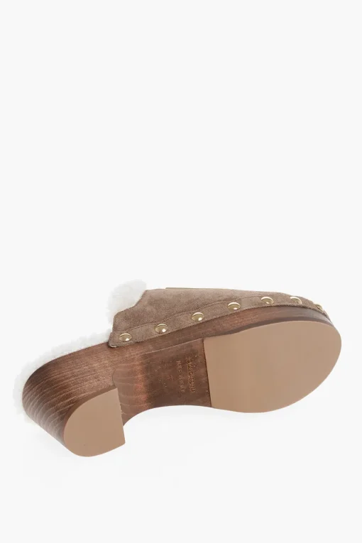 Mules in Suede TROPICANA con Tacco Wedge in Legno 5cm>Dolce & Gabbana Clearance