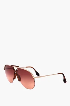 Occhiali da Sole Aviator con Dettaglio Tartarugato>Victoria Beckham Online