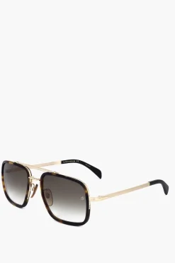 Sale Occhiali da Sole Aviator Tartarugati con Lenti Sfumate Uomo Occhiali Da Sole