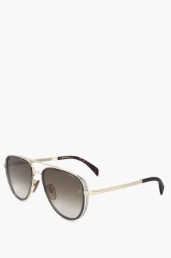 Occhiali da Sole Aviator con Lenti Sfumate>David Beckham Fashion