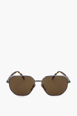 New Occhiali da Sole in Metallo con Aste Tartarugate Uomo Occhiali Da Sole