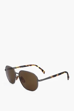 New Occhiali da Sole in Metallo con Aste Tartarugate Uomo Occhiali Da Sole