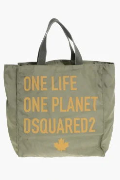 OLOP Borsa Tote in Nylon con Stampa Frontale>Dsquared2 Hot