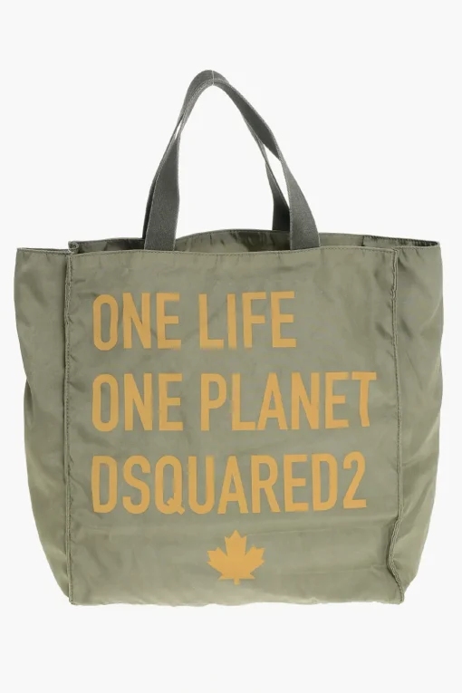 OLOP Borsa Tote in Nylon con Stampa Frontale>Dsquared2 Hot