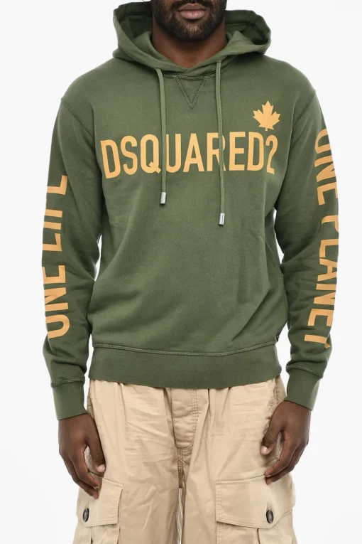 Discount ONE LIFE ONE PLANET Felpa COOL FIT Hoodie con Logo in Lettering Uomo Felpe