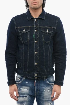 Fashion ONE LIFE ONE PLANET Giubbotto in Denim Ricamato Uomo Giubbotti
