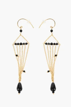 Orecchini a Catena Effetto Dorato con Pietre>Niani Fashion