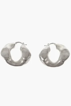 Orecchini a Cerchio Asimmetrici in Ottone Opaco>Jil Sander New