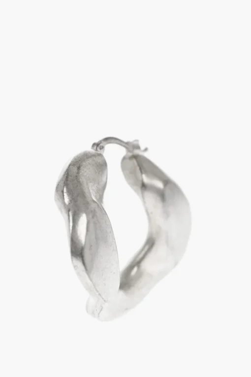 Orecchini a Cerchio Asimmetrici in Ottone Opaco>Jil Sander New