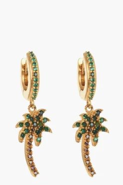 Orecchini a Cerchio con Strass e Pendente a Forma di Palma>Palm Angels Online