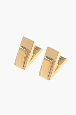 Fashion Orecchini a V in Argento con Finitura Dorata Donna Gioielli
