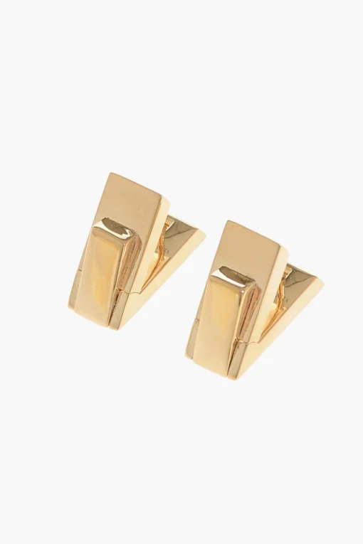 Fashion Orecchini a V in Argento con Finitura Dorata Donna Gioielli