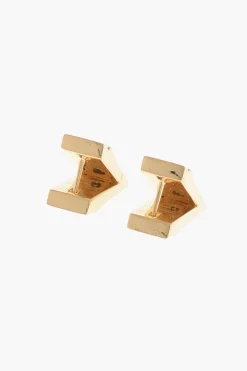 Fashion Orecchini a V in Argento con Finitura Dorata Donna Gioielli
