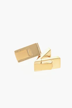 Fashion Orecchini a V in Argento con Finitura Dorata Donna Gioielli