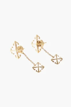 Orecchini DOUBLE ARROW in Ottone Effetto Dorato></noscript>Off-White Best