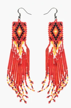 Outlet Orecchini Hoop NAVAJO In Perline di Vetro con Gancio in Argento Sterling Donna Gioielli