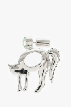 Orecchini in Ottone Effetto Argentato con Pendenti a Forma di Gatto></noscript>Marni Clearance