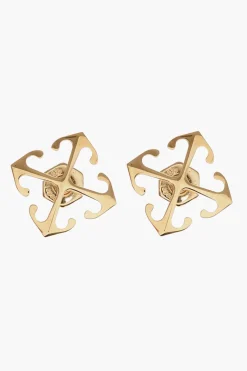 Discount Orecchini MINI ARROW in Ottone Effetto Dorato Donna Gioielli